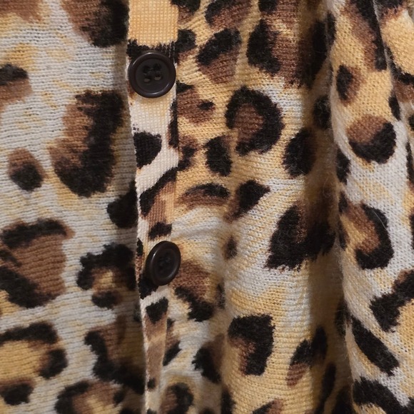 Alice + Olivia Leopard Drape‎ Cardigan Waterfall Open Front Soft Animal Print - Picture 5 of 8